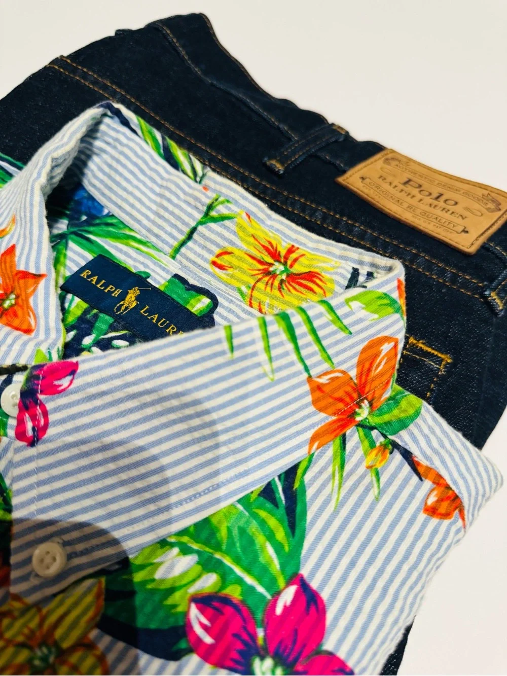 Polo by Ralph Lauren bundle set, 2 shirts xl, 2 denim jeans 38x30 ($75 each)